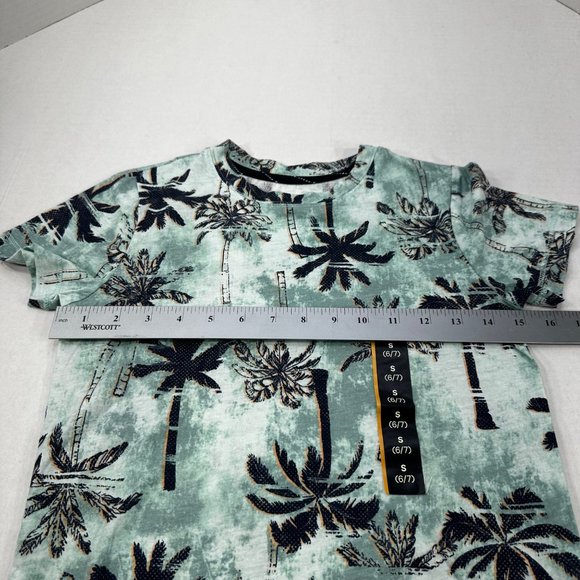 Art Class Boy's Size Small 6-7 Tee Shirt Short Sleeve Palm Trees Green New - Picture 10 of 13